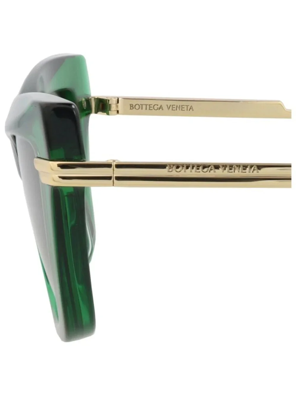 New Bottega Veneta Women's Sunglasses Cat Eye Recycled Acetate Frame Green Gold